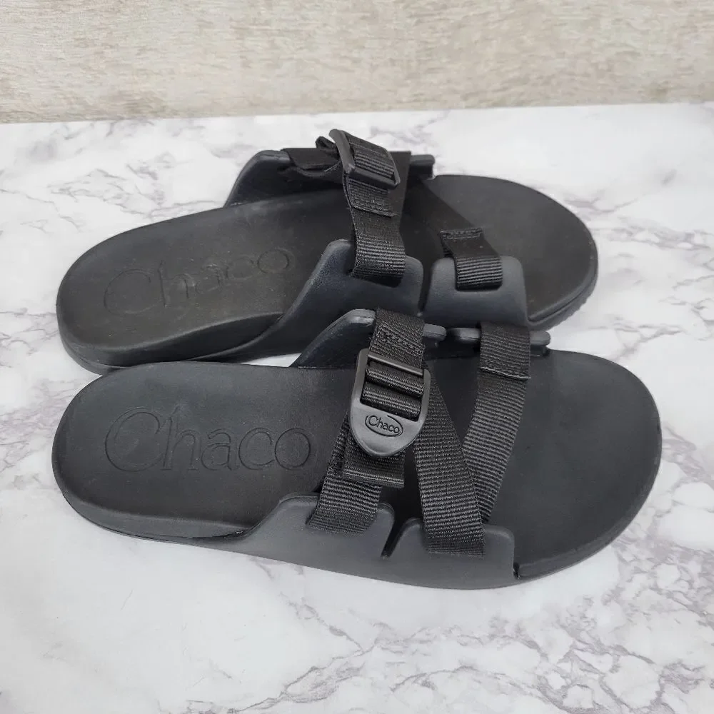 Chaco Chillos Slide Sandals Black Big Kids Size 5